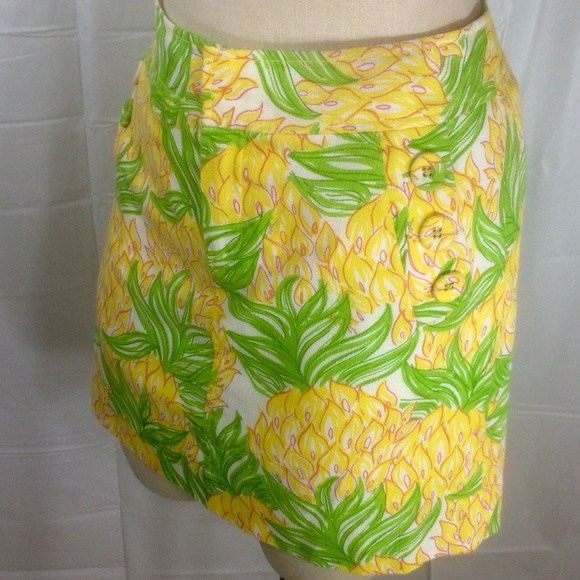 Lilly Pulitzer Skirt Sz 2 Pineapple Tropical Fruit - Picture 2 of 8